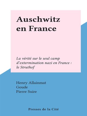 cover image of Auschwitz en France